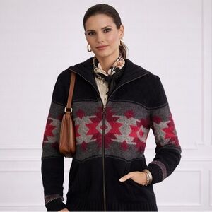 Vtg Polo Ralph Lauren southwestern aztec sweater zip up women’s size xs